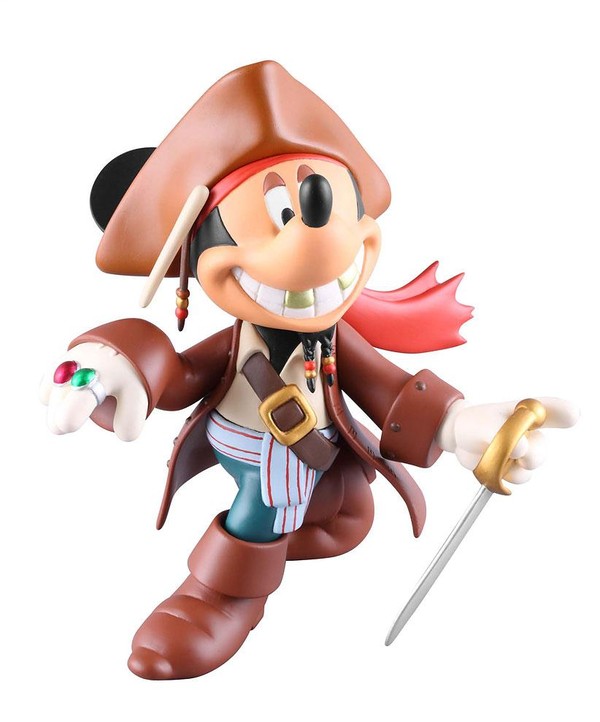 Mickey Mouse (Jack Sparrow), Disney, Pirates Of The Caribbean, Medicom Toy, Pre-Painted, 4530956151502